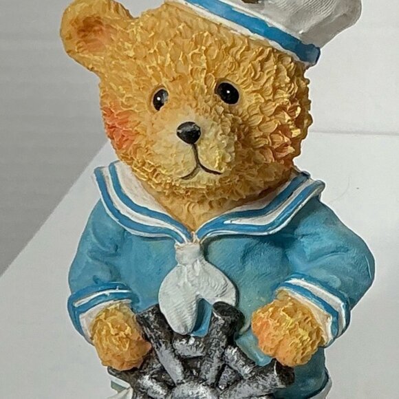 Sailor Bears Nautical Vintage Figurines Coastal Blue White 2 Pieces Collectible - Picture 9 of 16